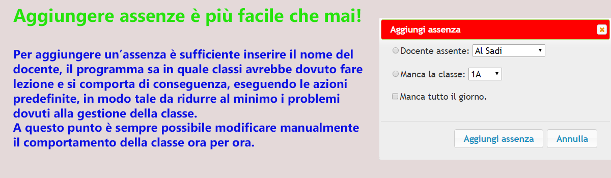 Aggiunta assenza